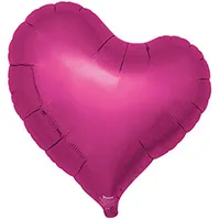 Шар Сердце изгиб 45см Metallic Magenta