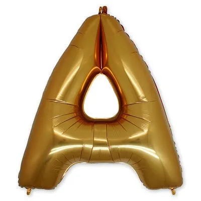 Шар БУКВА "А", 101см Gold
