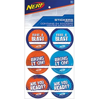 Наклейки NERF, 4 листа